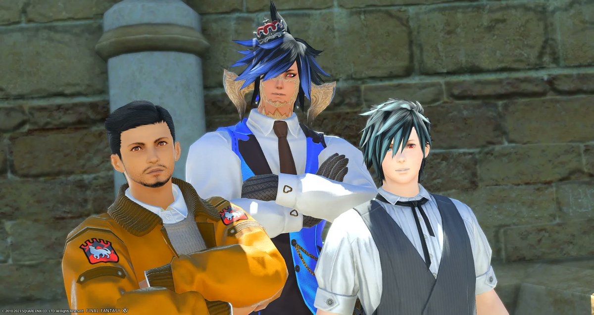 BobbyDemonFang's tweet photo. Fun in FF14, all versions of me in one spot. Irl, ff14 me(au ra) and my vtuber boy. Looking for more challenges 👀 https://t.co/7hinYSB6WT
