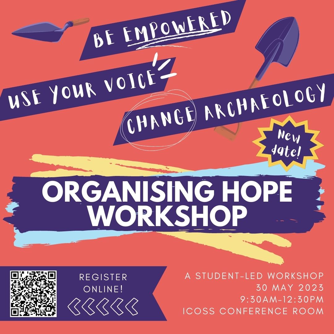 Come celebrate the end of essay season at the Organising Hope Workshop <a href="/UniShefArch/">Archaeology at Sheffield</a>! 

✊ Make change
🧑‍🎓Student-led
💸 Free event
🍔 Free lunch