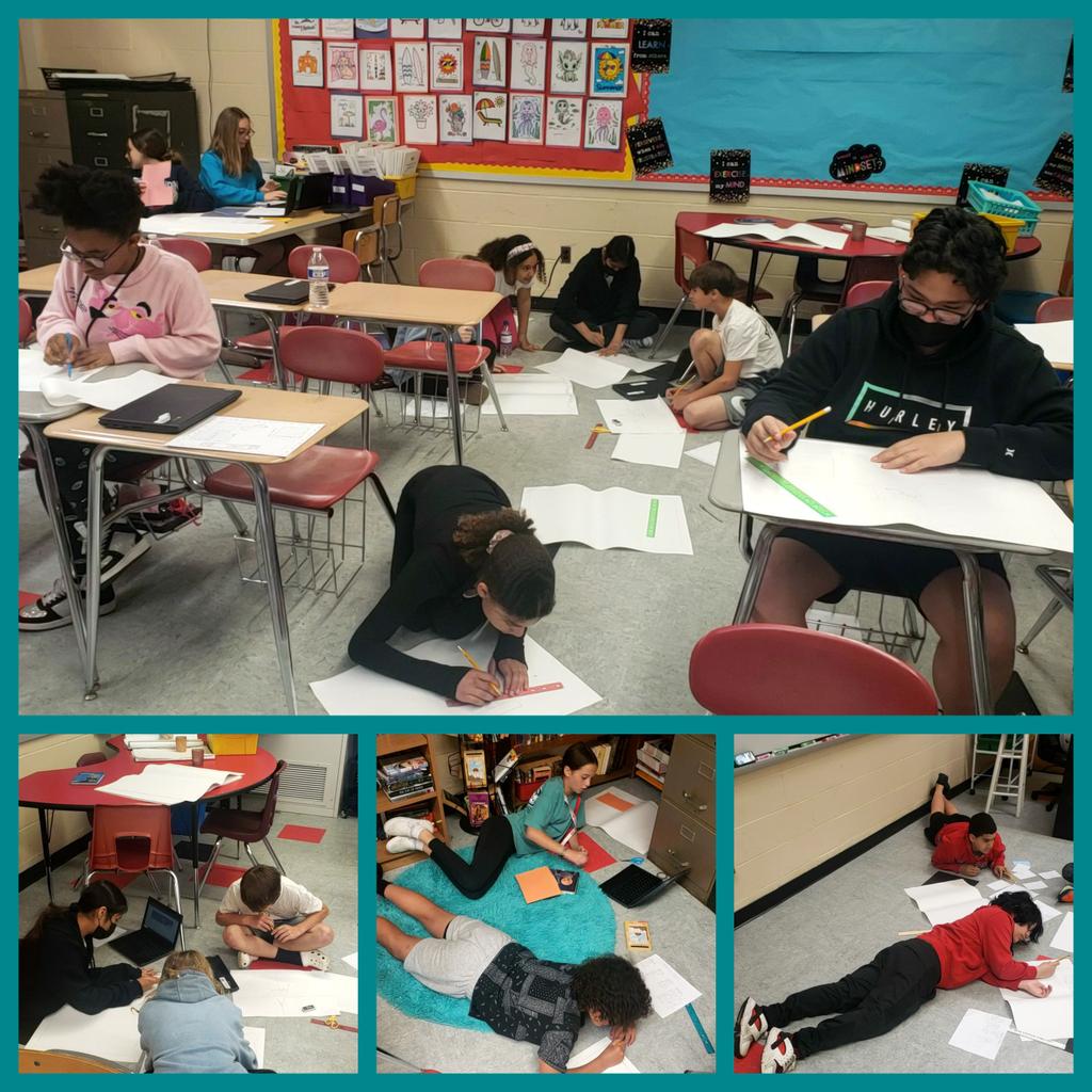 Creating one pagers for our class novel. I love the end of the school year when state testing is over and we can have fun again! #KCSPride #6thGradeELA