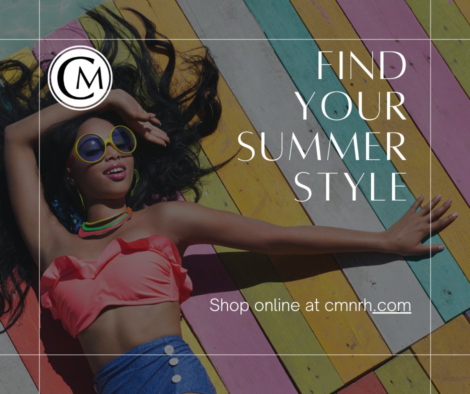 Let us help you find your summer style! 
cmnrh.com 
#supportlocalbusinessfortworth #shoplocalnrh #resaletherapyfortworth #fashionnr #shoplocalnrh