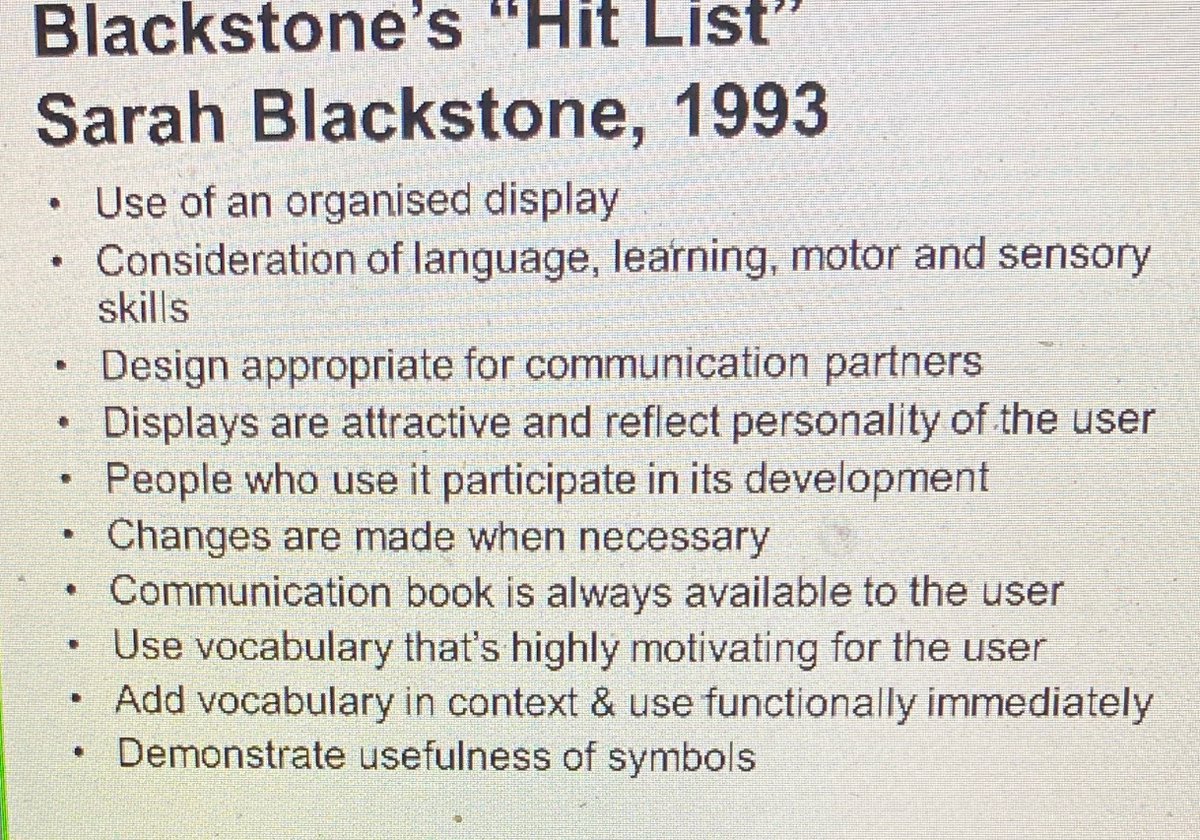 AAC talk by Nikky Steiner don't assess whether the child understands symbols/pictures/objects before considering AAC device this was previously what was done. Instead use:
