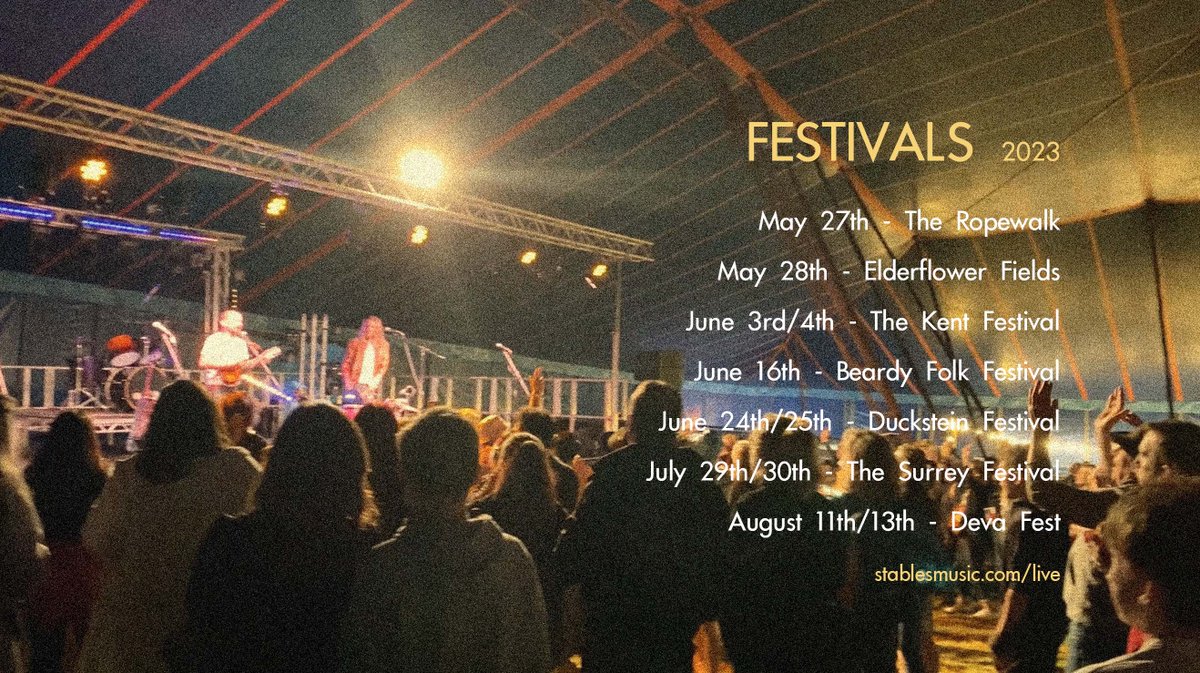 Festival Season is upon us! ☀️
 
Will we see you in a field this summer?

The Ropewalk
<a href="/ElderflowerFest/">Elderflower Fields</a> 
The Kent Festival
<a href="/BeardyFolk/">@beardyfolk</a> 
Duckstein Festival
The Surrey Festival
<a href="/devafestuk/">Deva Fest</a>