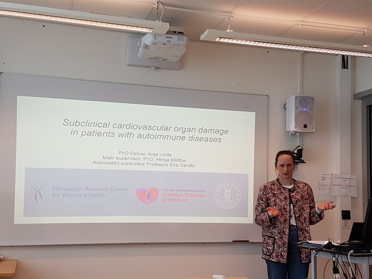 Congratulations to PhD fellow Anja Linde on the midway evaluation of her project Subclinical CV organ damage in #autoimmune disease. @_anjalinde @FemaleheartB @HelgaBergljot