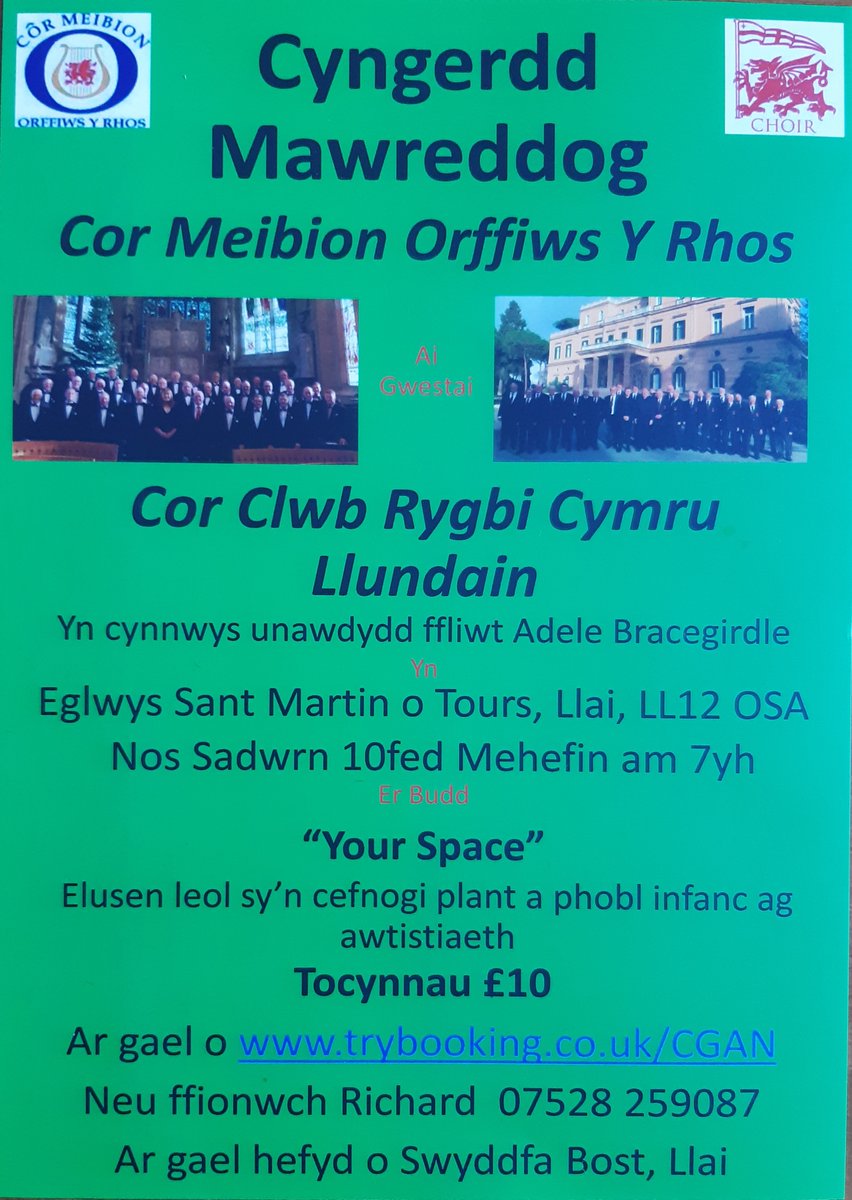 Bore da <a href="/RealShanCothi/">Shân Cothi</a>  yn mwynhau'r sioe fel arfer. A fyddech mor garedig â sôn am y cyngerdd hwn, yn edrychwn ymlaen at groesawu a mwynhau ein gwesteion. Fyddech chi hefyd yn ail-drydar plis. Diolch yn fawr, ROMC