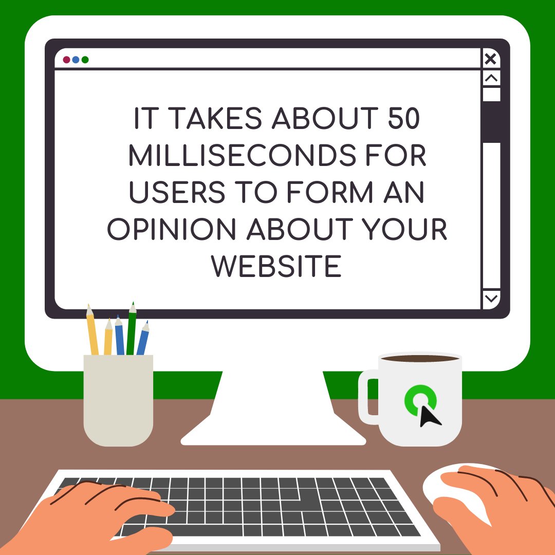 CalistonDesign's tweet photo. According to a study featured on Taylor and Francis Online, it takes about 50 milliseconds (0.05 seconds) for users to form an opinion about your website that determines whether they’ll stay or leave. 

🌐https://t.co/8yfPzckyIC https://t.co/cKxQY9aDDi