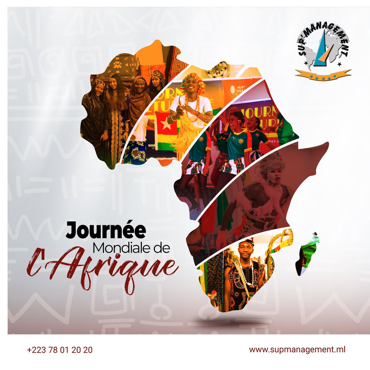 supmali's tweet photo. 🌍 Journée mondiale de l'Afrique
❤️ En ce 25 Mai, nous rendons hommage à notre continent pour sa beauté, sa joie de vivre, sa richesse culturelle et son potentiel extraordinaire.
#AfricaDay #journéedelafrique #JourneeDeLafrique #afrique #fete #supmanagement #mali #Mali https://t.co/PciQ48V62F
