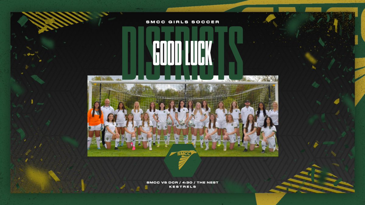 AthleticsSMCC's tweet image. Good luck to girls soccer as they kick off districts at "The Nest" today at 4:30 PM. #GoKestrels