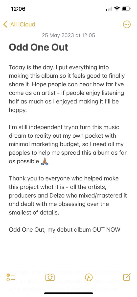 chowermusic's tweet image. Today is the day. My first album Odd One Out is OUT NOW 🍾

songwhip.com/chowerman/odd-…