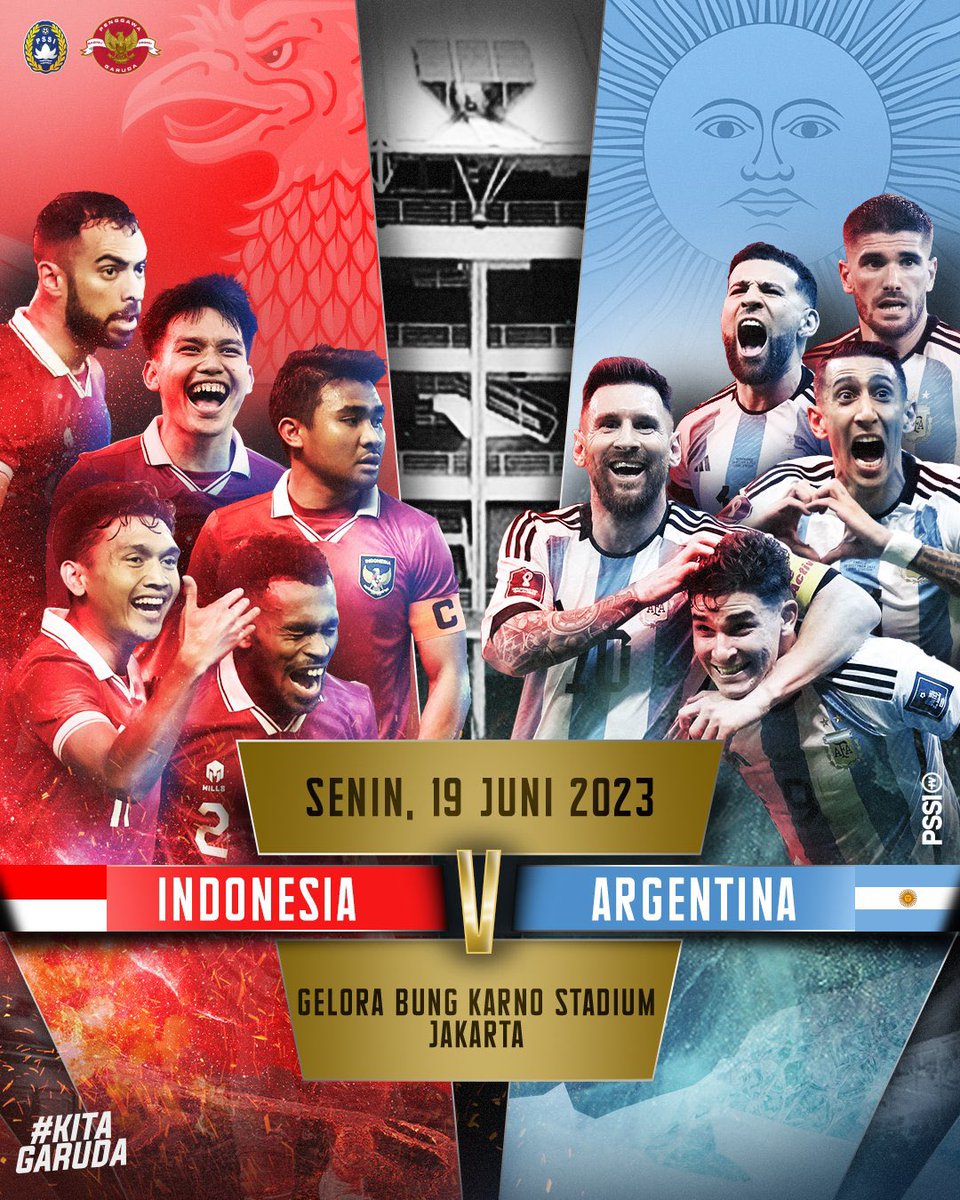SiaranBolaLive's tweet photo. FIFA Matchday

🇮🇩 Indonesia vs Palestina 🇵🇸
🏟 Std Gelora Bung Tomo
📆 Rabu 14/6/2023

🇮🇩 Indonesia vs Argentina 🇦🇷
🏟 Std Gelora Bung Karno
📆 Senin 19/6/2023

COMBO 
PALESTINA &amp; ARGENTINA https://t.co/lk8wKEj4H6