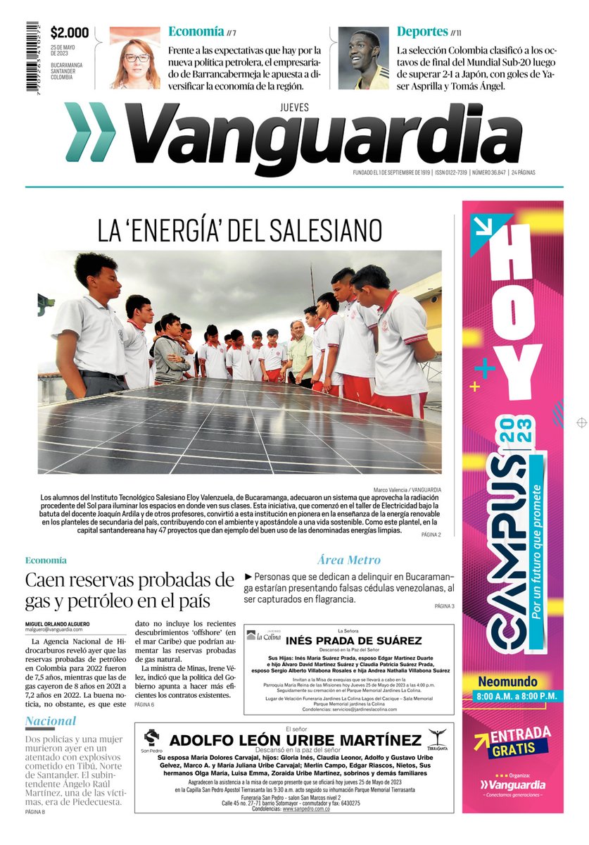 Buenos días 🌤️ #FelizJueves 🤗😁

Compartimos la portada de nuestra edición impresa 📰

Siga conectado con las noticias locales, nacionales y del mundo en Vanguardia.com 📲