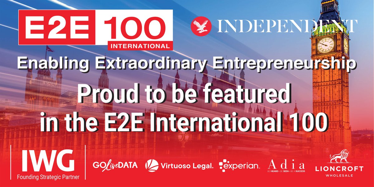 We are delighted to announce our inclusion in the E2E International 100 track, which features the UK's fastest growing export companies over the last two years.

 Run by <a href="/E2Exchange/">E2E</a>  in association with <a href="/Independent/">The Independent</a>  and in partnership with IWG plc.

independent.co.uk/news/business/…