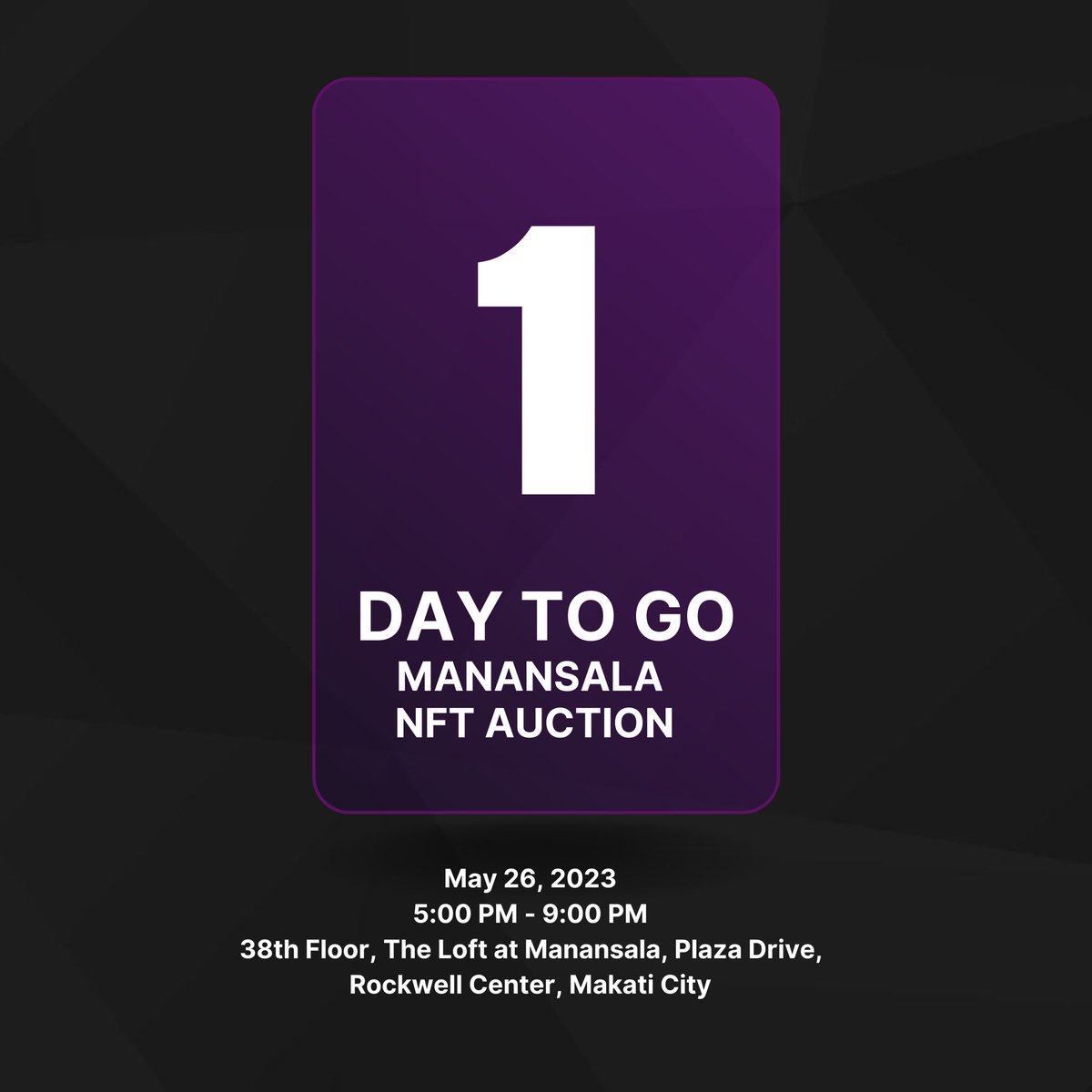 Tomorrow is the day! Let’s all celebrate the greatness of Filipino artistry. See you in our much awaited Manansala Auction happening tomorrow! 😉

Register now:
docs.google.com/forms/d/e/1FAI…