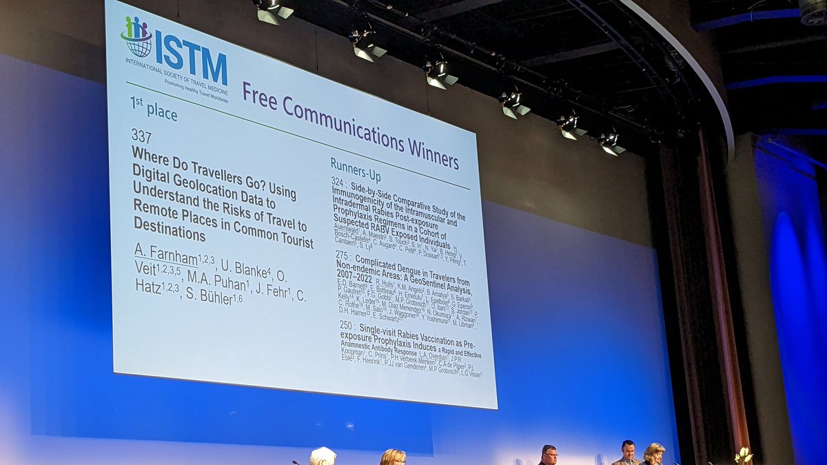 Really shocked and happy that my talk today was chosen as the winner of the free communications abstracts! Huge thanks to my co-authors Ulf Blanke, Olivia Veit, <a href="/PuhanMilo/">Milo Puhan</a>, Jan Fehr, Christoph Hatz, and Silja Bühler. Thanks  #CISTM18 🤗