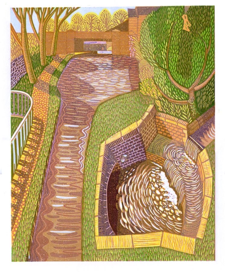 Eric Gaskell 
It has been a Lino Print morning. Eric Gaskell is an expert in this genre.  Since 1980 he’s been exhibiting his work and is a great believer in good draftsmanship to be a prerequisite of good art.
Works for Canal Trust