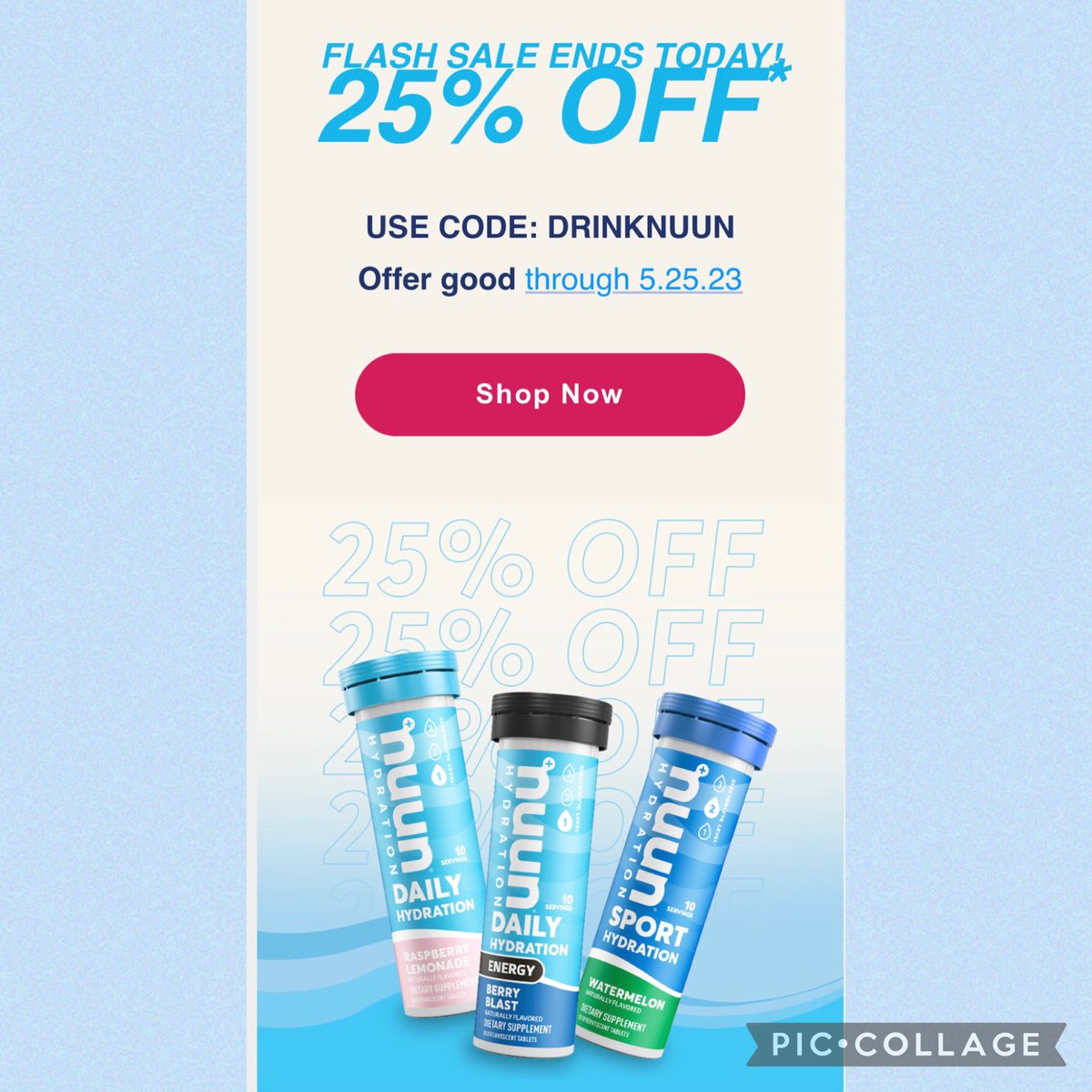 Get 25% off all @nuunhydration products with code DRINKNUUN. Good thru 5/25/23. #nuunlife #teamnuun