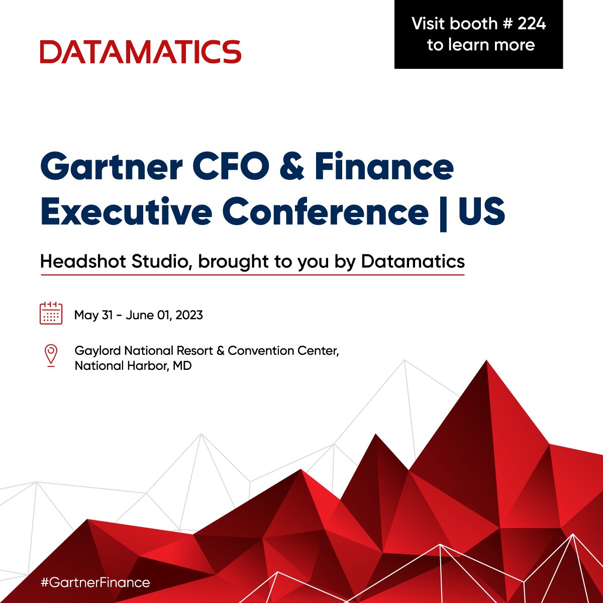 If you're bored with the same headshots clicked years back, get your brand new headshots, brought to you by Datamatics, only at the Gartner CFO and Finance Executive Conference next week at booth (#224).

#headshotphotography #AI #ML #digitaltechnologies #accounts #finances