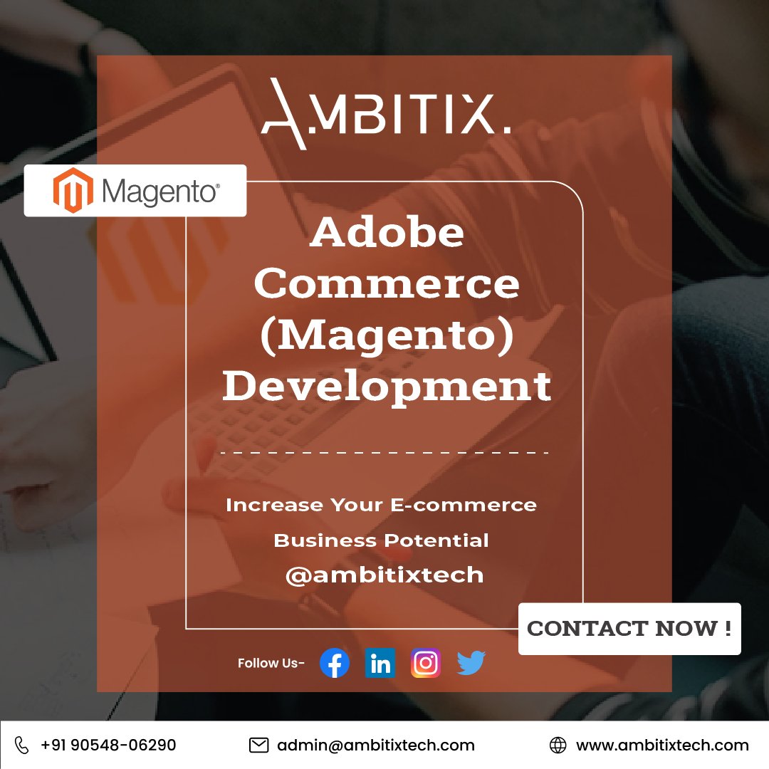 ambitixtech's tweet image. Adobe Commerce, formerly Magento, is a powerful e-commerce platform for creating unique online stores. 
#AdobeCommerce #AdobeCommerce #magentodevelopers #ecommerce #website #Magento #magentodeveloper #magentodevelopment