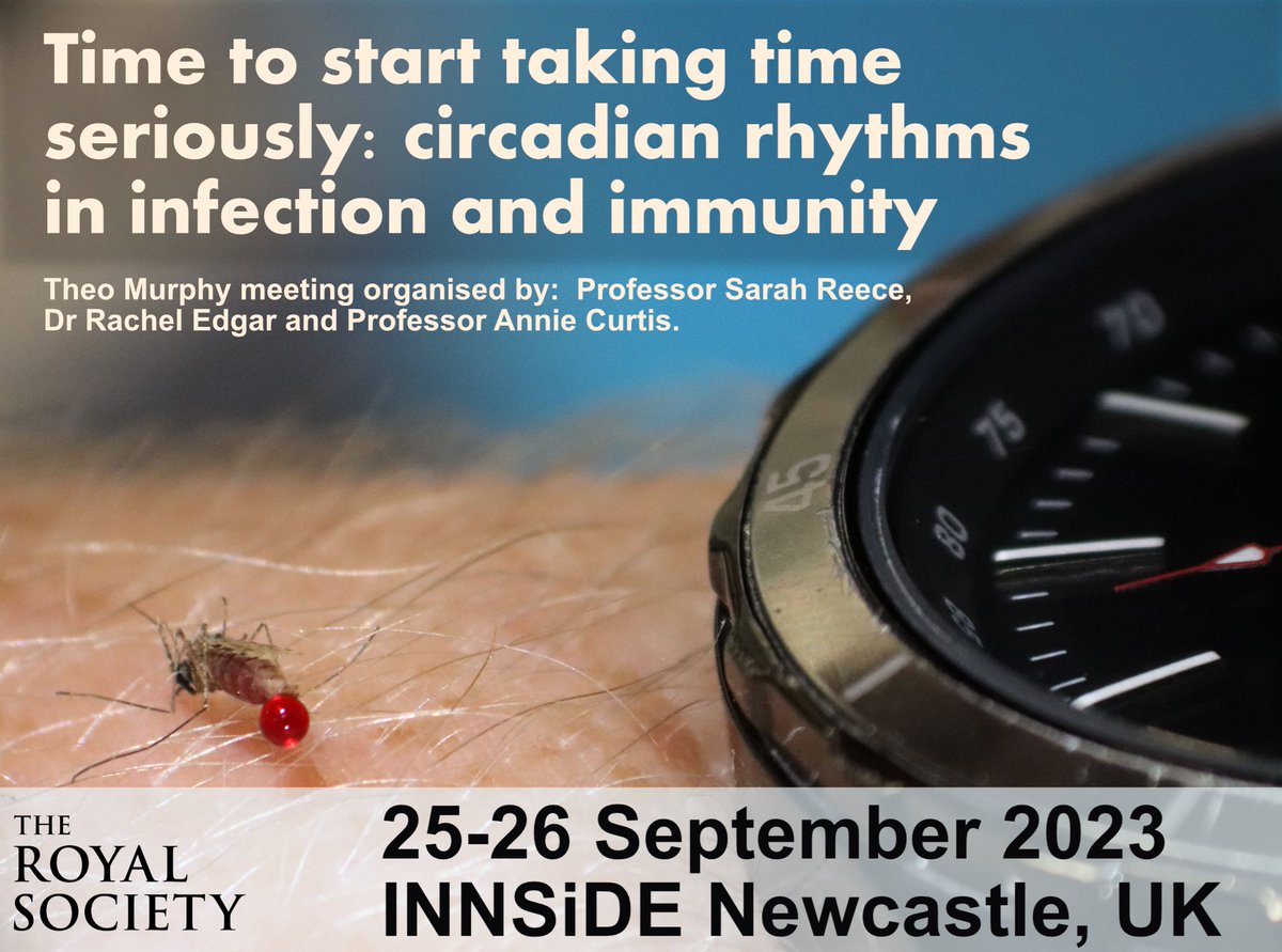 Interested in biological rhythms? 

On 25 – 26 September 2023 Sarah Reece, Rachel Edgar and Annie Curtis will lead a scientific meeting on the topic of circadian rhythms in infection and immunity, held in Newcastle, UK.

royalsociety.org/science-events…