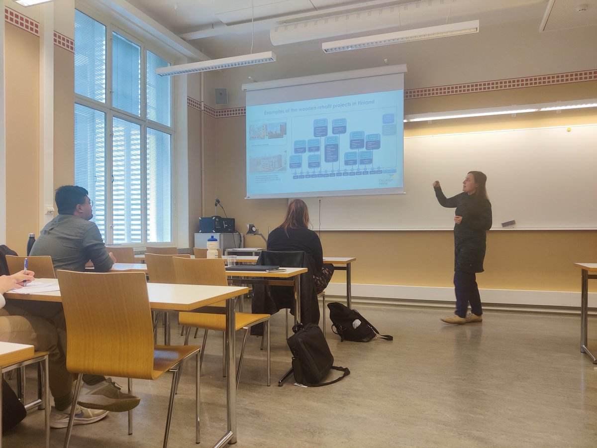 Super interesting examples of wooden retrofit projects from Finland by @anne_viljanen  <a href="/DecarbonHome/">DecarbonHome</a>  #SSD2023