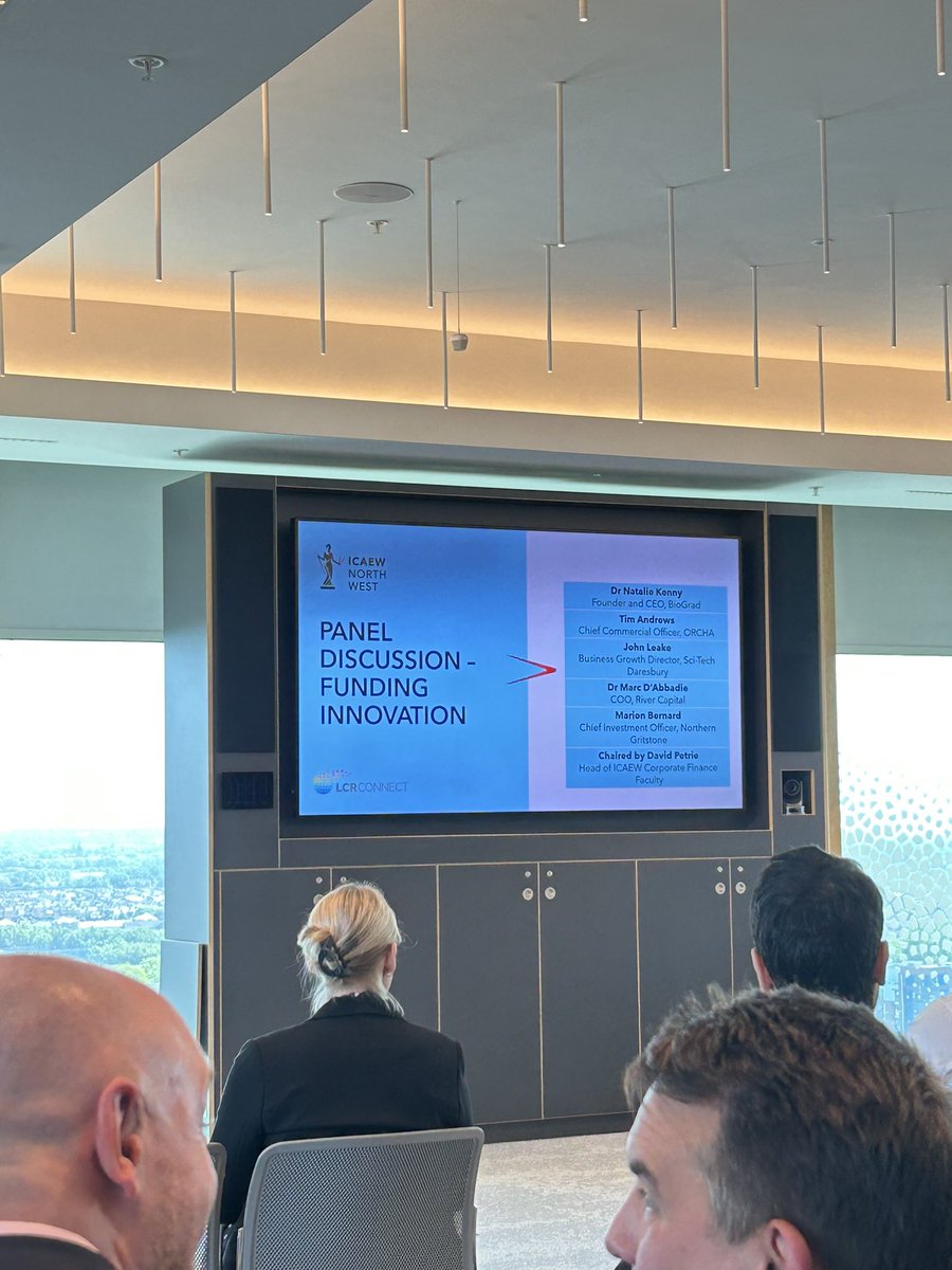 Panel discussion - Funding Innovation from start up to growth chaired by David Petrie <a href="/ICAEW/">ICAEW</a> with Dr Natalie Kenny <a href="/BioGradGroup/">The BioGrad Group</a>, Tim Andrews <a href="/OrchaHealth/">ORCHA</a>, John Leake <a href="/SciTecDaresbury/">Sci-Tech Daresbury</a> and Marion Bernard <a href="/NorthGritstone/">Northern Gritstone</a>
