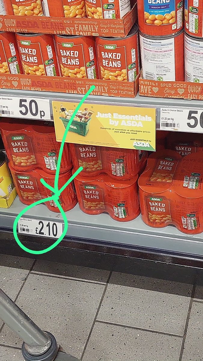 Gez_M0NTC's tweet photo. #Asda have put their own brand   baked beans up again thats over 100% increase in less than 12 months. #asdaprice . But they still taste better than #Heinz . https://t.co/4ZbhzAkd6F