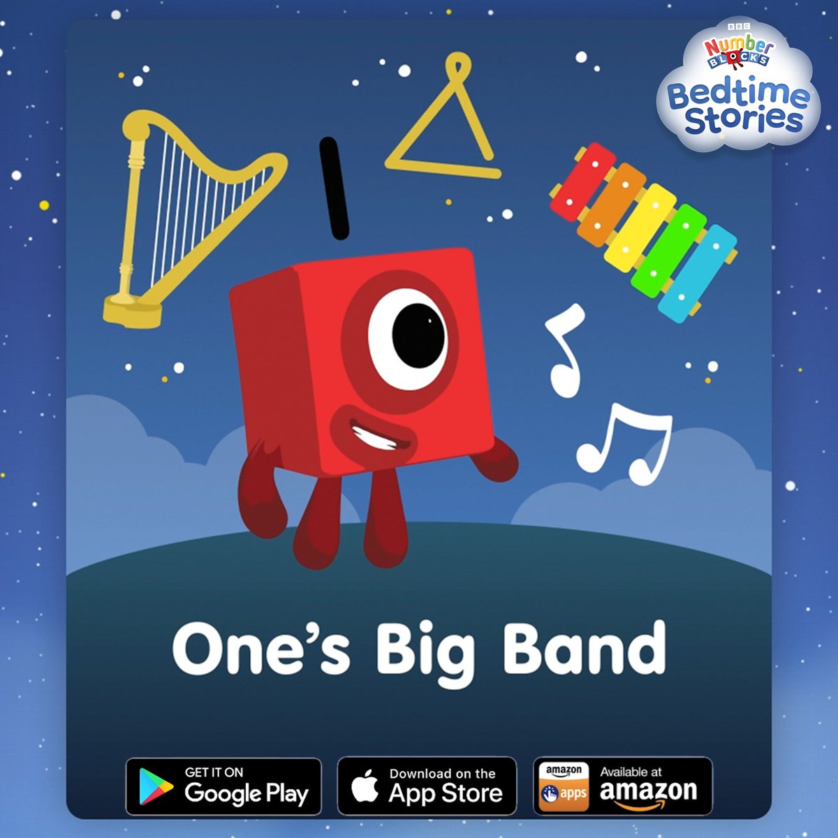 numberblocks's tweet image. 😴 Drifting off to sleep is as easy as 1, 2, 3 with our Numberblocks Bedtime Stories app for kids!🔈Little ones can wind down for bed with five number-based stories with their favourite #Numberblocks. 💭 Click this link to learn more 👉 onelink.to/3w7nmk