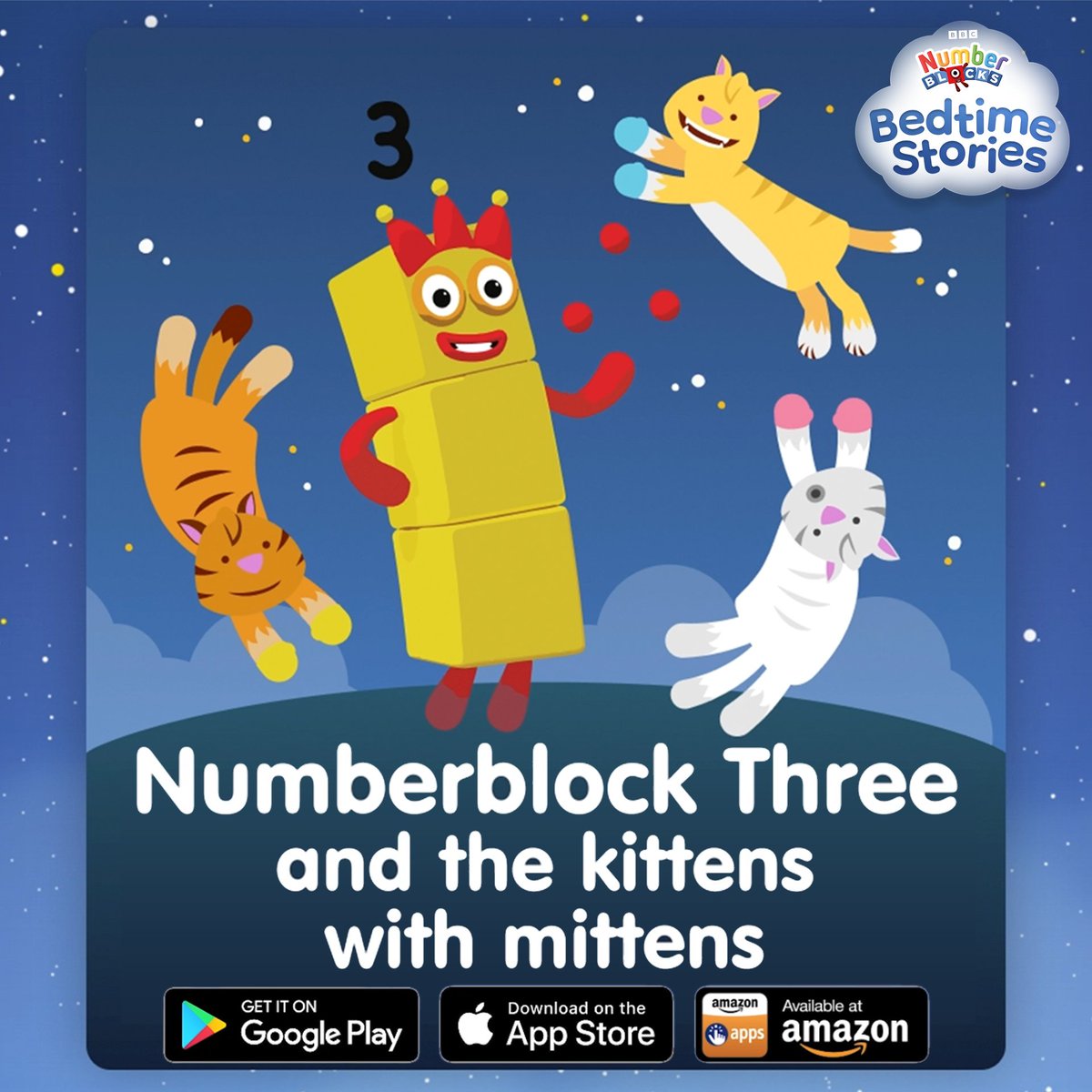 numberblocks's tweet image. 😴 Drifting off to sleep is as easy as 1, 2, 3 with our Numberblocks Bedtime Stories app for kids!🔈Little ones can wind down for bed with five number-based stories with their favourite #Numberblocks. 💭 Click this link to learn more 👉 onelink.to/3w7nmk