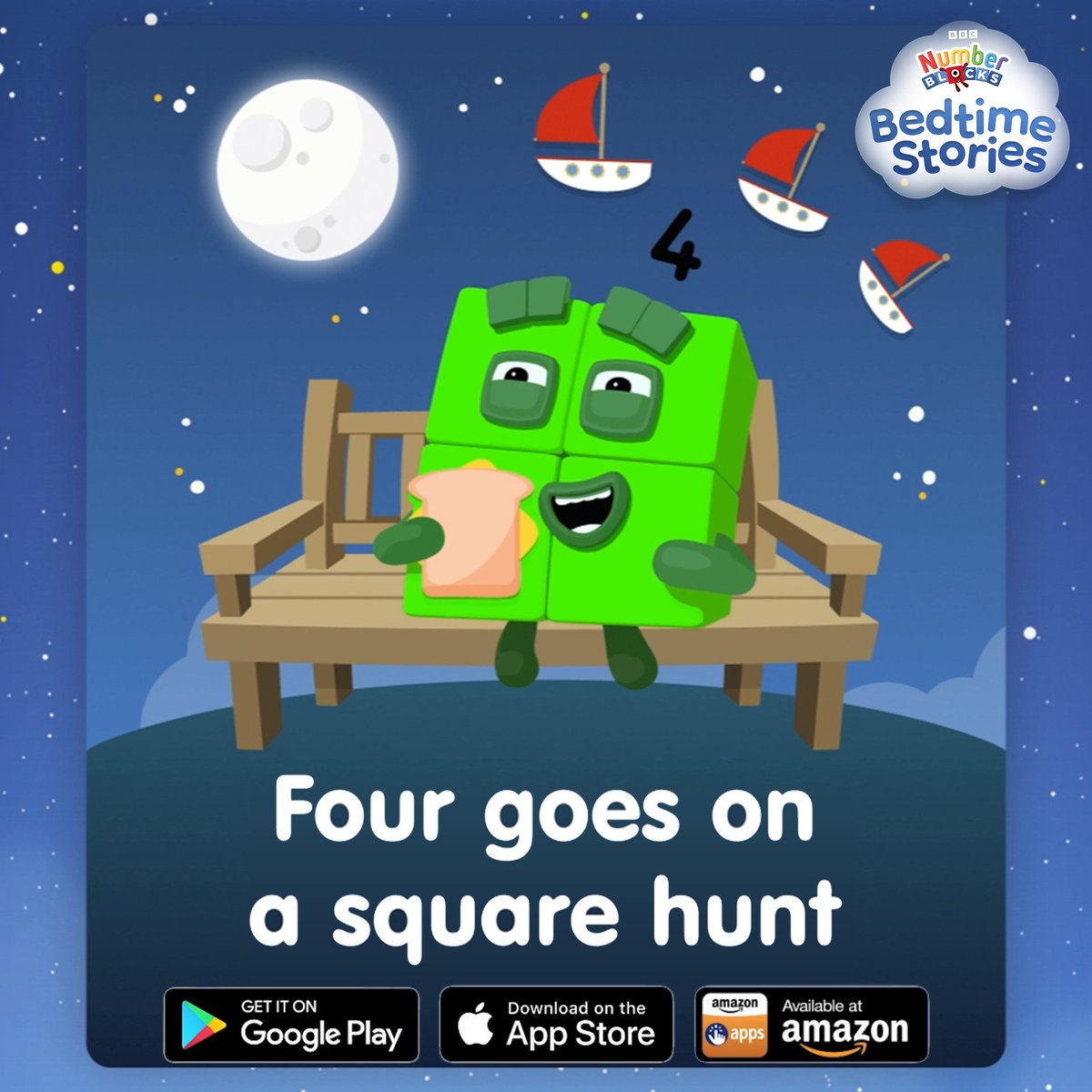 numberblocks's tweet image. 😴 Drifting off to sleep is as easy as 1, 2, 3 with our Numberblocks Bedtime Stories app for kids!🔈Little ones can wind down for bed with five number-based stories with their favourite #Numberblocks. 💭 Click this link to learn more 👉 onelink.to/3w7nmk