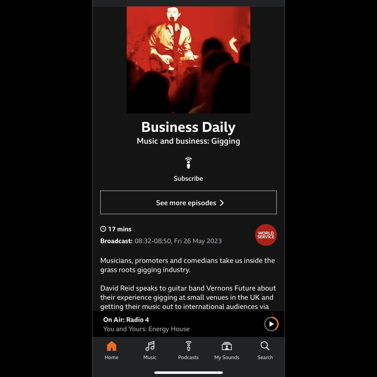 Here’s an interesting one! At one of our gigs a while ago, we did an interview with David Reid for Business Daily on the @bbcworldservice talking about the finances of being an independent band - it’s airing tomorrow morning at 08:30 UK time. It’ll then be on @BBCSounds after👍😊