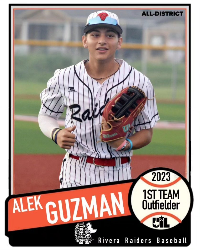 Congratulations <a href="/alek_guzman23/">Alek Guzman</a> 1st team Outfielders
#raidersbaseball2023
#RaiderStrong