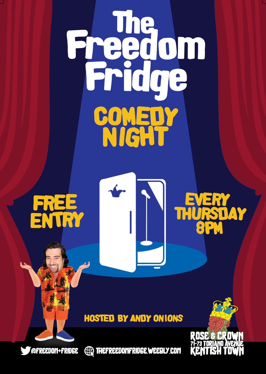 The Freedom Fridge (@freedom_fridge) on Twitter photo 5 minute Bringer spots available every Thursday in Jun and Jul and September (We are taking August off)
Email preferred Thursdays here: thefreedomfridge@gmail.com
Listings: thefreedomfridge.weebly.com
Free entry every 8pm Thursday at the Rose & Crown, Kentish Town
<a href="/roseandcrownnw5/">roseandcrownnw5</a> 5 minute Bringer spots available every Thursday in Jun and Jul and September (We are taking August off)
Email preferred Thursdays here: thefreedomfridge@gmail.com
Listings: thefreedomfridge.weebly.com
Free entry every 8pm Thursday at the Rose & Crown, Kentish Town
<a href="/roseandcrownnw5/">roseandcrownnw5</a>