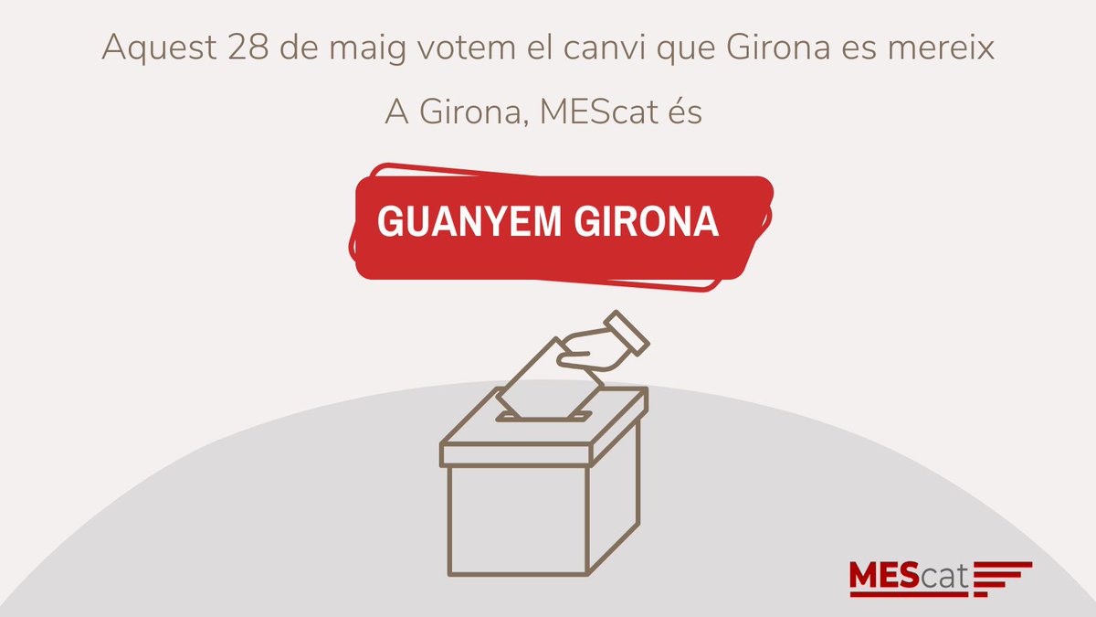 MESxGirona's tweet photo. 📌 A Girona #MEScat formem part de #GuanyemGirona.
📌 Aquest 28 de maig vota el canvi que Girona es mereix.
Vota MEScat,
📌 Vota @GuanyemGirona 

#ÉsAra 
#Municipals2023 https://t.co/m7nsILOlK6
