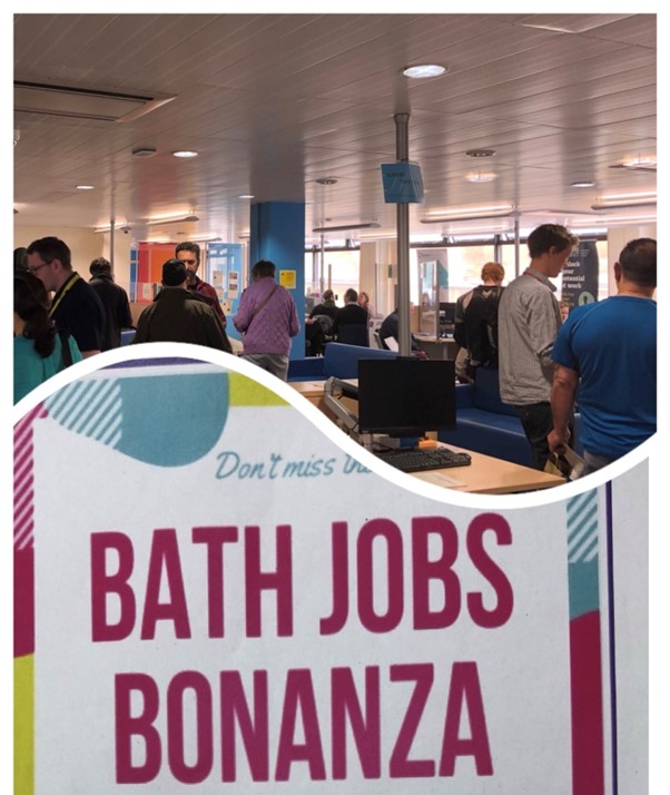 Our #Bath Bonanza #JobsFair is in full swing with 20 employers plus providers with employability support to help our customers move forward into the workplace open until 1pm today @JCPinBRS_Bath @JoDavis88768139 @KateCurtisDWP @RamachandranDWP