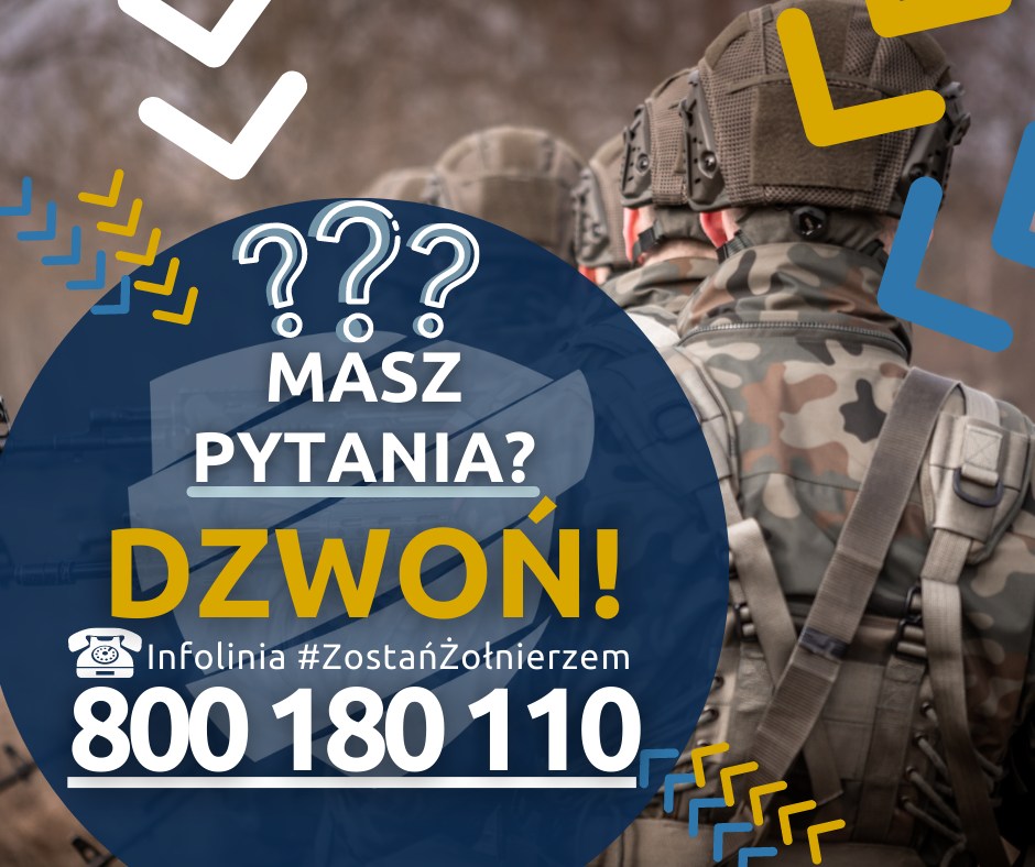 Dzwoń na ☎️infolinię jeśi szukasz odpowiedzi na temat:
👉 #DobrowolnaZSW
👉 #ZawodowaSłużbaWojskowa
👉 #WojskaObronyTerytorialnej #WOT #TSW #Terytorialsi
👉 #StudiaWojskowe
👉 #CWKM #OPW #BOW #CYBER.MIL z klasą
👉 #KwalifikacjaWojskowa
👉 funkcjonowania #WCR i CWCR
☎️800 180 110