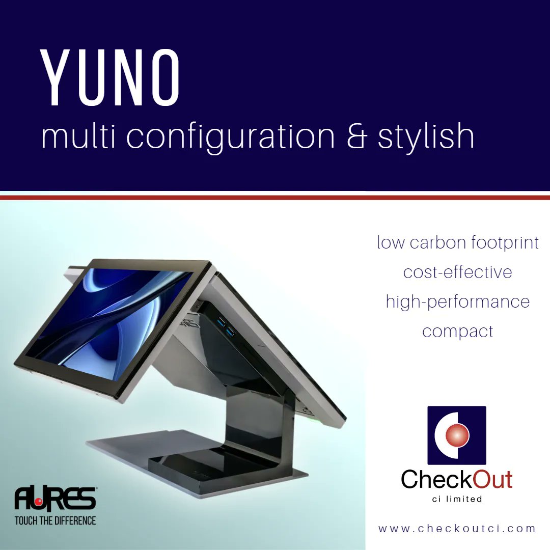 CheckOutCI's tweet image. YUNO - Universal multi-configuration &amp;amp; stylish POS hardware, suitable for all your EPOS requirements. The energy efficient processors and heat dissipating structure give it a low carbon footprint.

Contact ➡️ gsy@checkoutci.com today!

#CheckOutCI #EPOS #allinone #POS #Guernsey