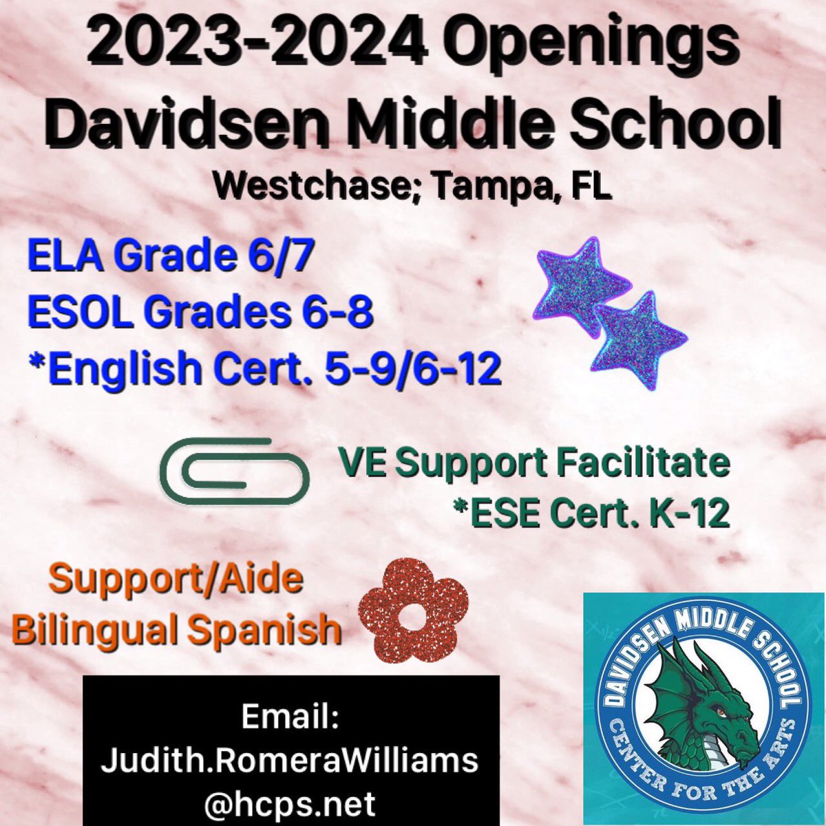 Our school is amazing with wonderful administration and staff. Contact information if interested!