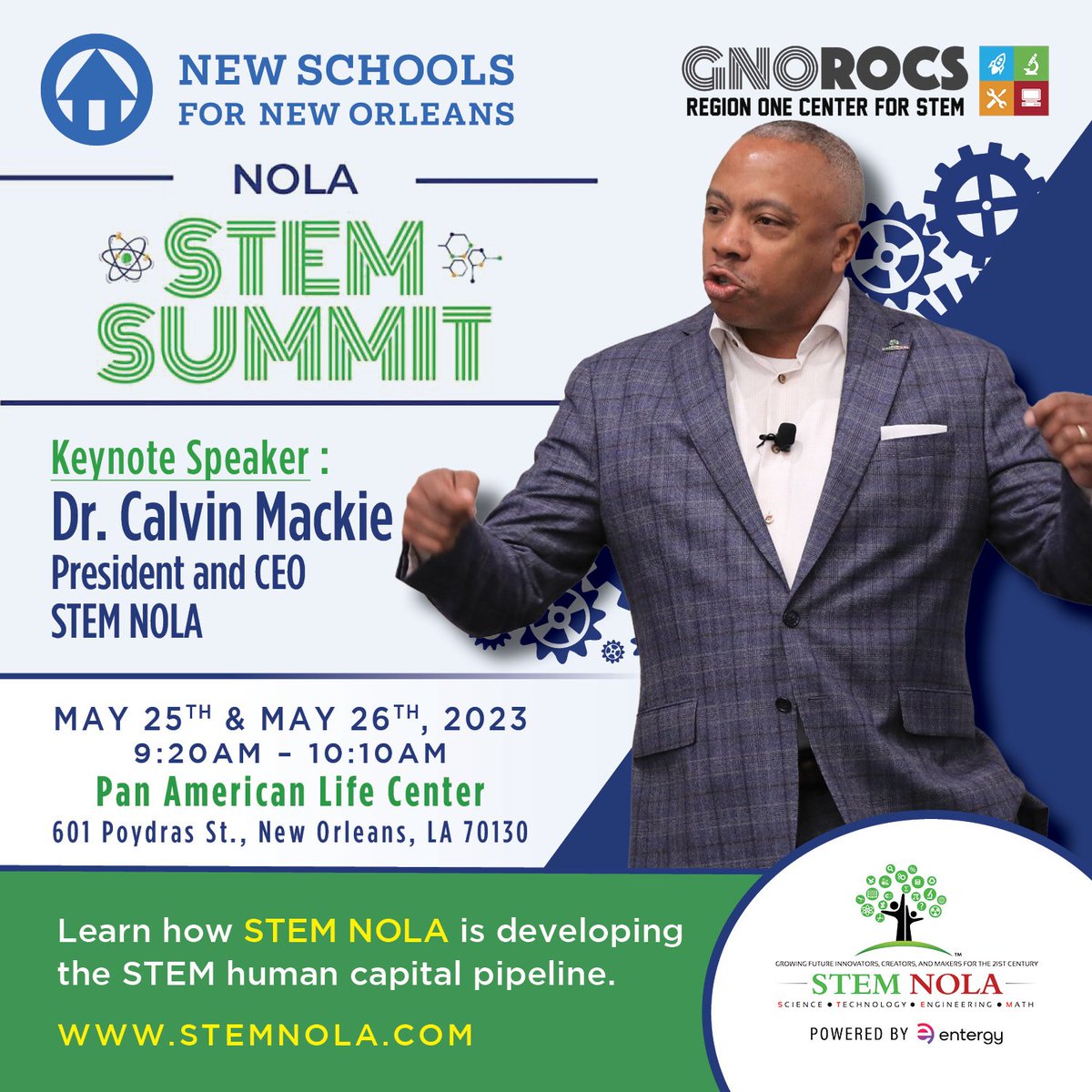I'm grateful to keynote The Inaugural NOLA  STEM Summit, Hosted by <a href="/NSNO_NOLA/">NSNO</a> and <a href="/GNOinc/">GNO, Inc.</a> Region One Center for STEM (#GNORocs), which will provide 200 educators with free, high-quality, hands-on professional development. 

<a href="/STEMNOLA/">STEM NOLA</a> will be providing PD on our kits &amp; activities.