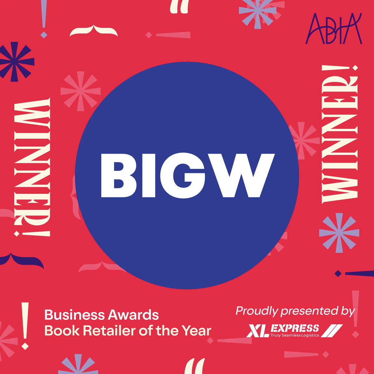 Proudly presented by @XLExpressAUS, the #ABIA2023 Book Retailer of the Year goes to Big W!