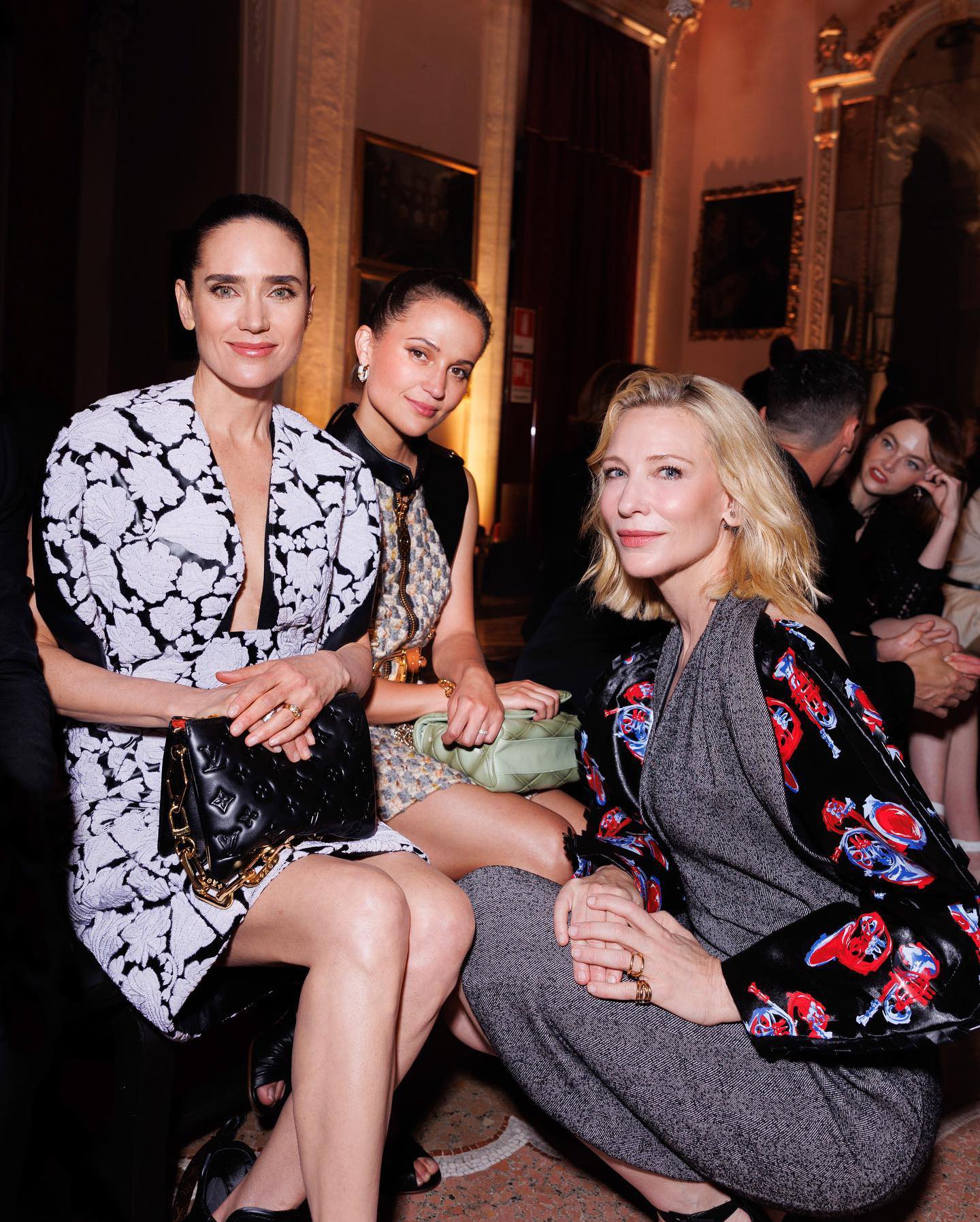 Alicia Vikander, Jennifer Connelly Talk Louis Vuitton Gowns at