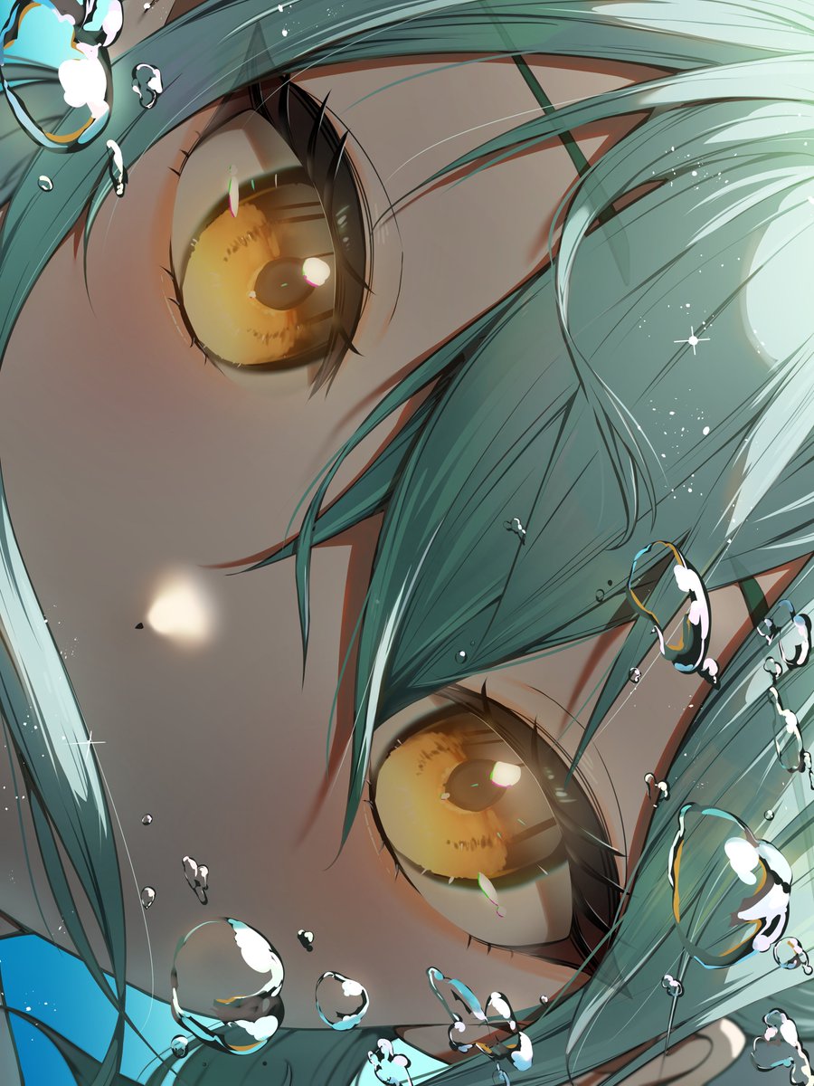 1girl solo yellow eyes close-up looking at viewer hair between eyes bangs  illustration images