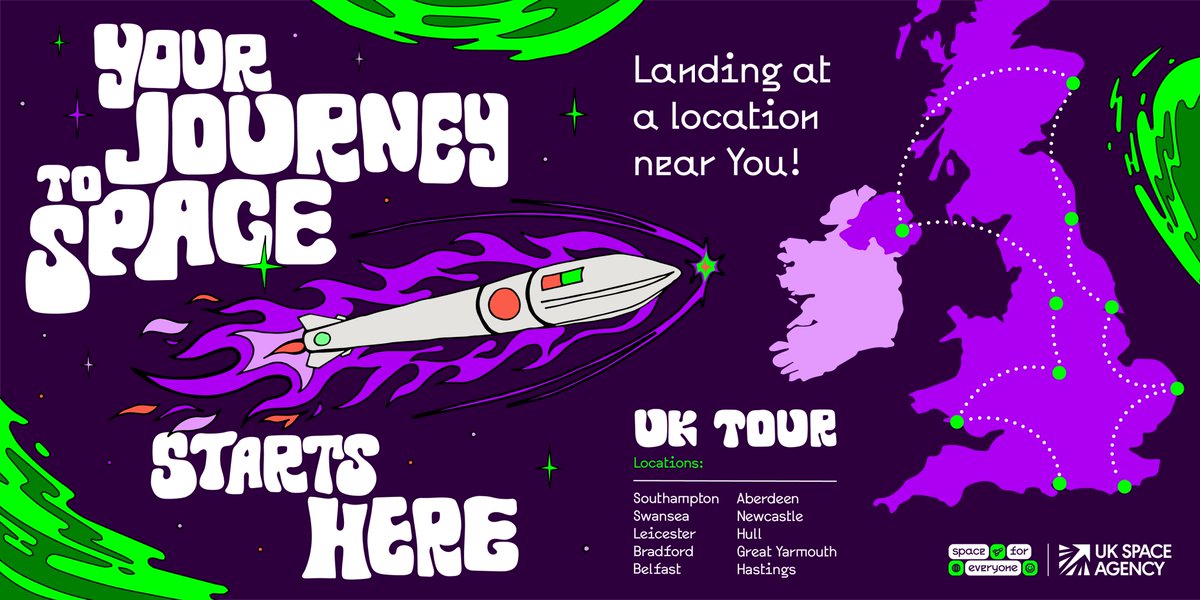 <a href="/spacegovuk/">UK Space Agency</a> has announced a UK tour aimed at 9-13 year olds to engage them with careers in STEM industries. You will have the chance to meet <a href="/astro_meganne/">Dr Meganne Christian</a> &amp; see the life-size 72ft replica of Virgin Orbit’s LauncherOne rocket! Southampton between 1-5 June rb.gy/k41q9