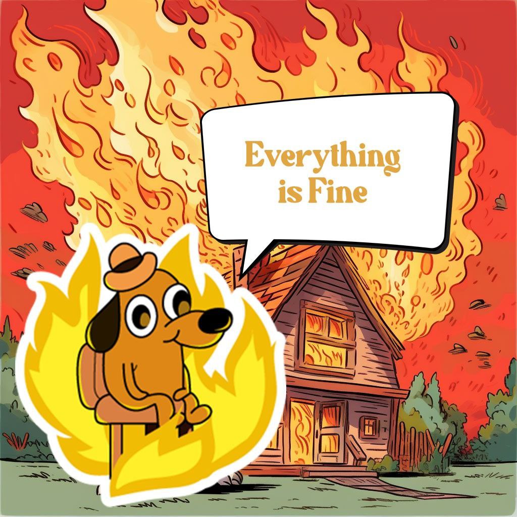 Download This Is Fine Dog Getting Sick Wallpaper