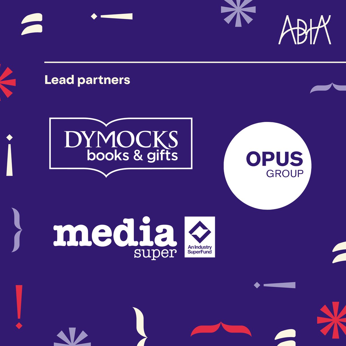 🎊 As we celebrate tonight’s Award winners, massive thanks to our sponsors, who helped make #ABIA2023 possible! 🎊 Three cheers for lead partners @MediaSuper, @DymocksBooks & OPUS Group for their support for Australian publishing, and for being such an important part of #ABIA2023