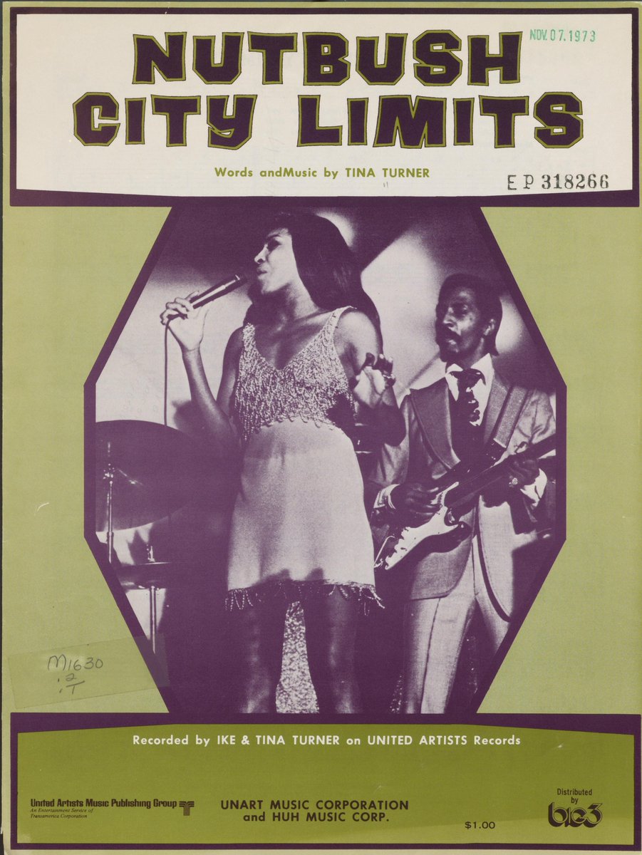 As we remember the groundbreaking career of the legendary Tina Turner, we found this in the <a href="/librarycongress/">Library of Congress</a> collection: 1973 handwritten sheet music copyright deposit of "Nutbush City Limits." 
This semi-autobiographical song was written solely by Tina. Rest in peace Queen!