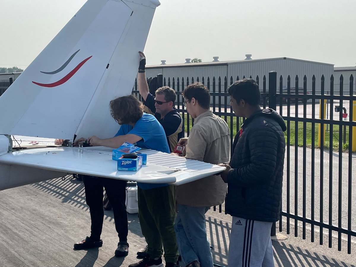 DarthWitTaker's tweet photo. Amazing learning opportunity for #CTE students from @ShawneeAcademy @AcademiesofLou @JCPSKY disassembling their new plane for transport. Aviation Maintenance Pathway. @WDRBNews @courierjournal 
@WLKY @ameinersWLKY @nextleavell and others onsite for the event! https://t.co/g02Sh0J2R7