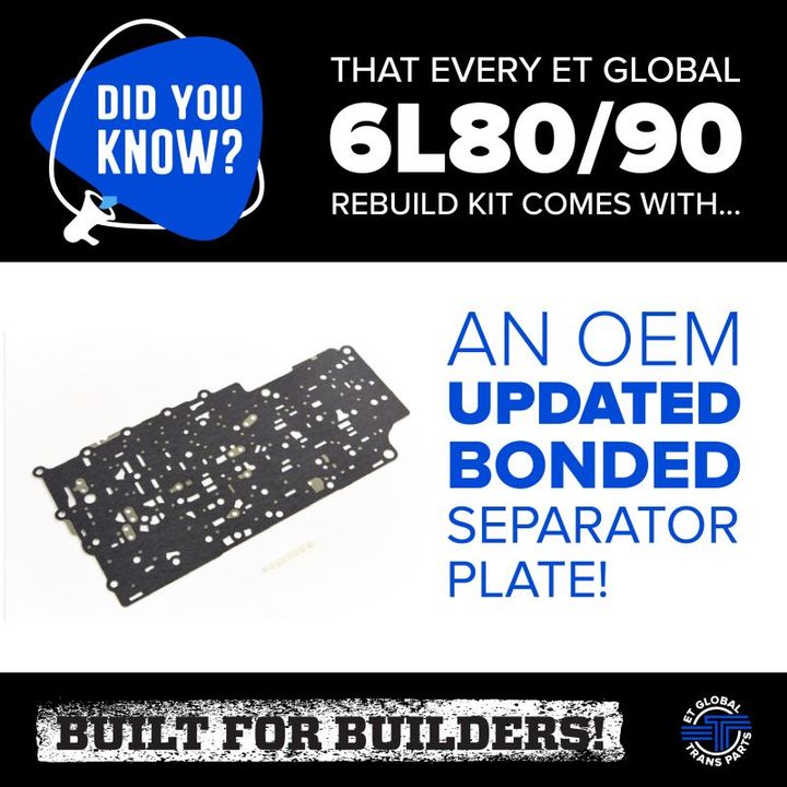 tranmissionpro's tweet photo. 💡Did you know! That every 6L80/90 rebuild kit we ship includes an updated OEM Bonded separator plate... 

This will save you time scraping gaskets 🏆

#rebuildkits
#betterbuilders
#ETParts
#Transmissionparts
#6L80
#OEM https://t.co/oAiayOJOau