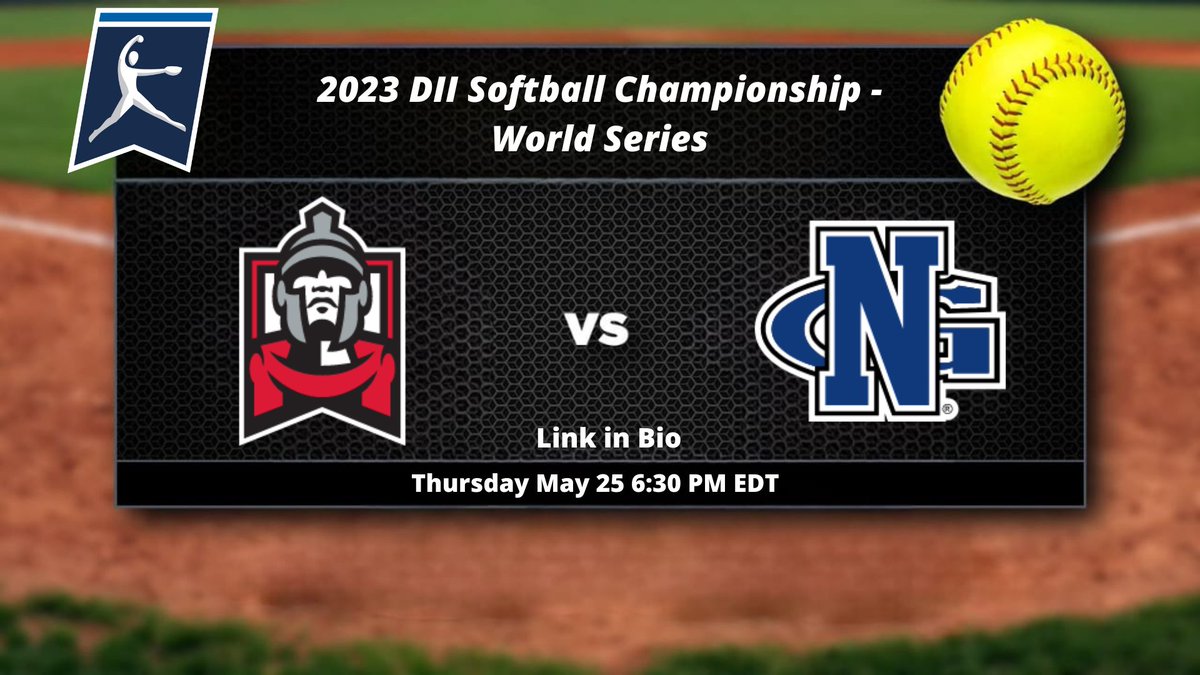 2023 DII Softball Championship - World Series
6# East Stroudsburg vs 3# UNG
📆 Thursday, May 25, 2023
⏰ 6:30 PM EDT
📺 : sporthd.lvstreamhd.com/espnplus

<a href="/ESUWarriors/">ESU Warriors</a> <a href="/JBigMetal/">Jada Smallwood</a> <a href="/NikolaiBusko/">Nikolai Busko</a> <a href="/ESUniversity/">East Stroudsburg University</a> <a href="/ESUCoachWilson/">Jeff Wilson</a> <a href="/ESUSoftball/">Jaime Wohlbach</a> @CoachDelPreore <a href="/CoachBWolf/">Coach Wolfy</a> <a href="/erica_noelle98/">Erica Noelle</a> <a href="/_AT08/">AT 🇵🇷🙏🏾</a>