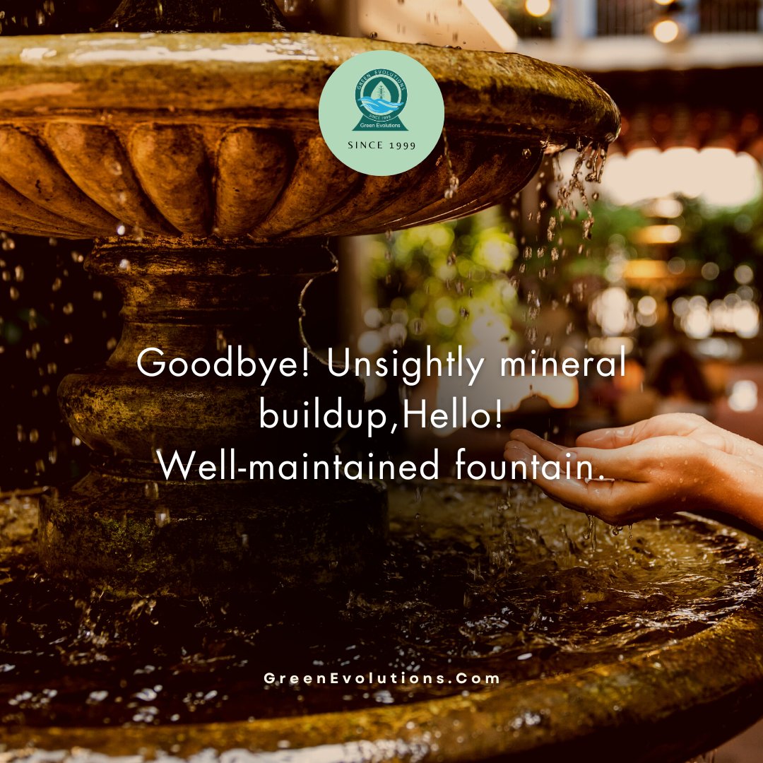 #SayGoodbye to unsightly mineral buildup and hello to a breathtaking, well-maintained #fountain! Follow these #tips from #GreenEvolutions to #enjoy a stunning #water display that captivates all who behold it. 
#delhite #delhigram #delhiexplorer #greenevolutions