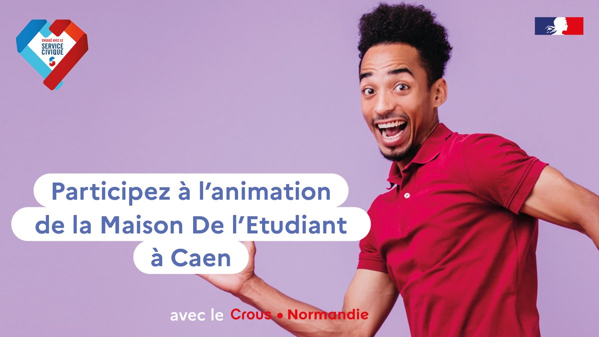 CaenMDE's tweet photo. 📢 Contribue à animer et créer du lien en résidence universitaire, en proposant ta candidature à la mission de service civique à la Maison de l’Étudiant  !

➡️ https://t.co/T9NAA6GdrA https://t.co/HNandhnV33