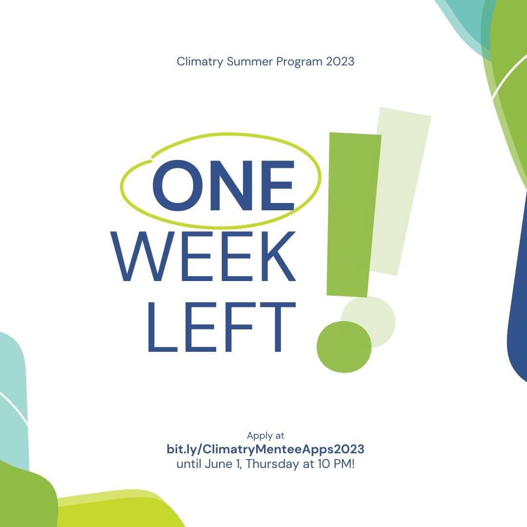ClimatryPH's tweet photo. We only have one week left for our application period 🥳 To all our future Climatry mentees, make sure to send in your apps before next Thursday 10 PM! 🌏🤩

🔗 https://t.co/82w75fit17
🔗 https://t.co/82w75fit17
🔗 https://t.co/82w75fit17 https://t.co/ZvUGRFgdnx